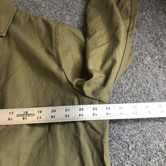 Abercrombie Fitch Trench Coat Mens Extra Large Olive Green Military Full Zip - Picture 4 of 8